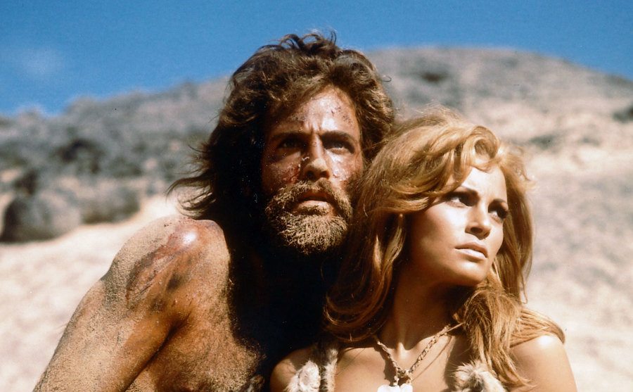 John Richardson and Raquel Welch are in a promotional still for the film.