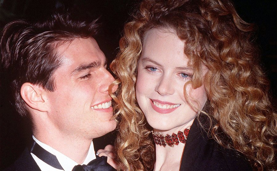 Tom Cruise with his wife Nicole Kidman attend an event. 