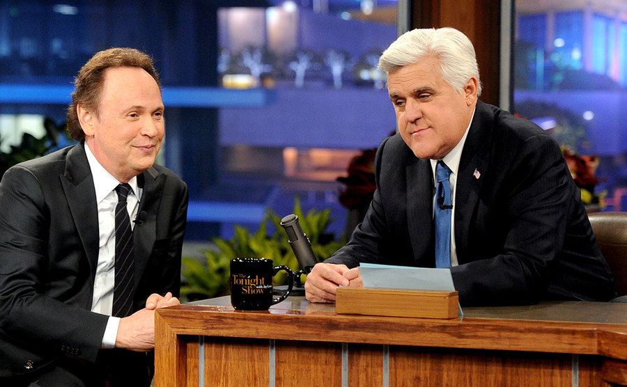 Billy Crystal and Jay Leno appear onstage during 