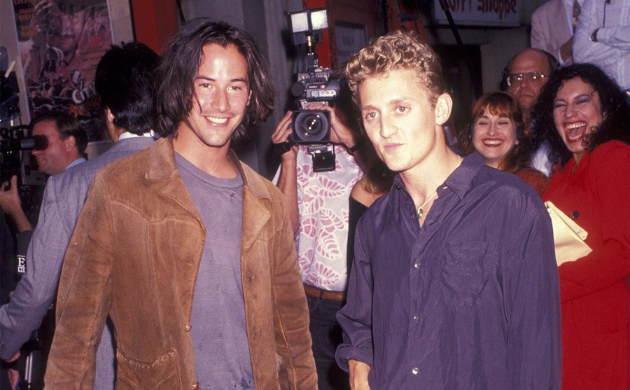 Alex Winter and Keannu Reeves attend the premiere of 